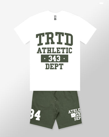 Athletic Dept Short Set (White/Green)